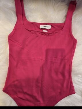 Aritzia Babaton Fuchsia Square Neck Bodysuit